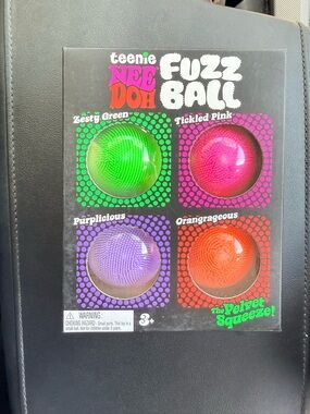 Teenie Nee Doh Fuzz Ball 4-Pack - Green, Pink, Purple, Orange